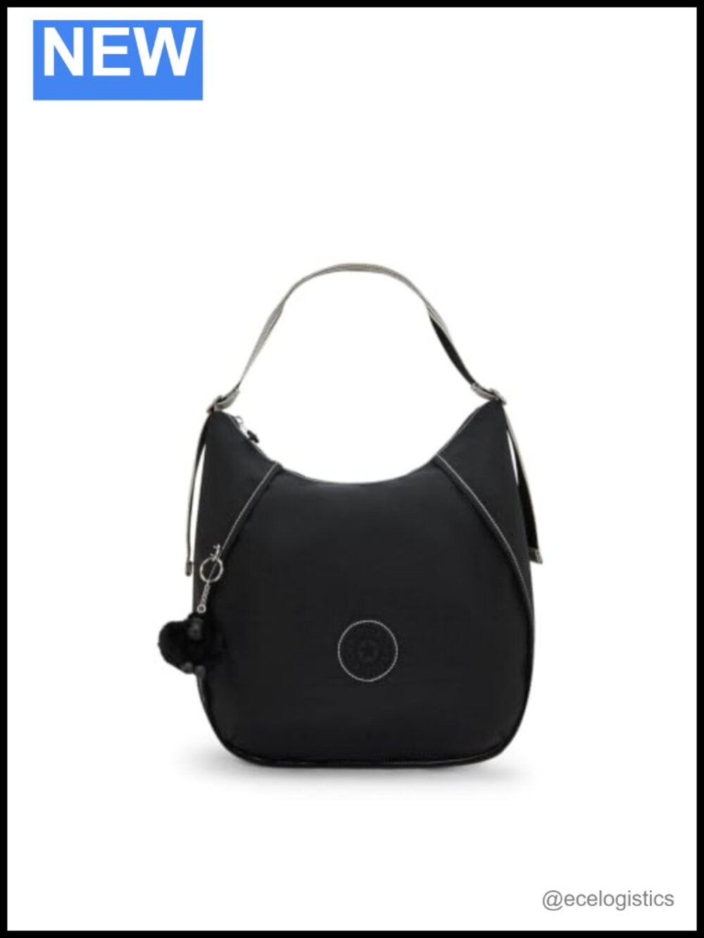 Lightweight Nylon Hobo Shoulder Bag with Zipper Closure, 2 Compartments, 4